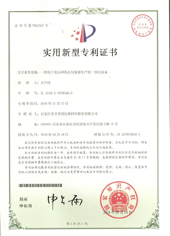 一種用于食品和藥品包裝袋生產的一體化設備